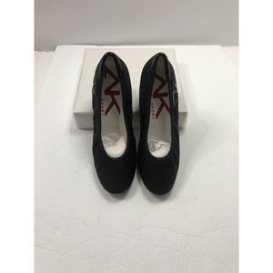 Anne Klein Sport Women's Wisher Fabric Black Slip On Wedge Heel size 7.5